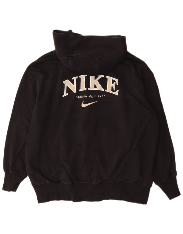 Męski sweter z kapturem i zamkiem błyskawicznym Nike z grafiką, luźnym krojem, XS, czarna bawełna