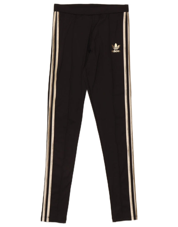 Legginsy damskie Adidas UK 8, małe, czarne, poliestrowe