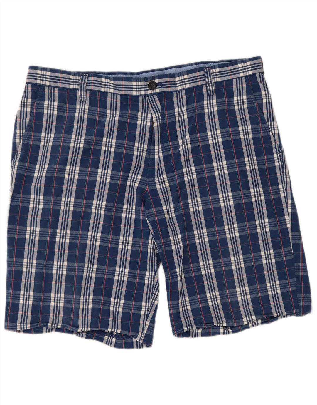 Męskie spodenki Chino IZOD W36, duże, bawełniane w granatową kratkę