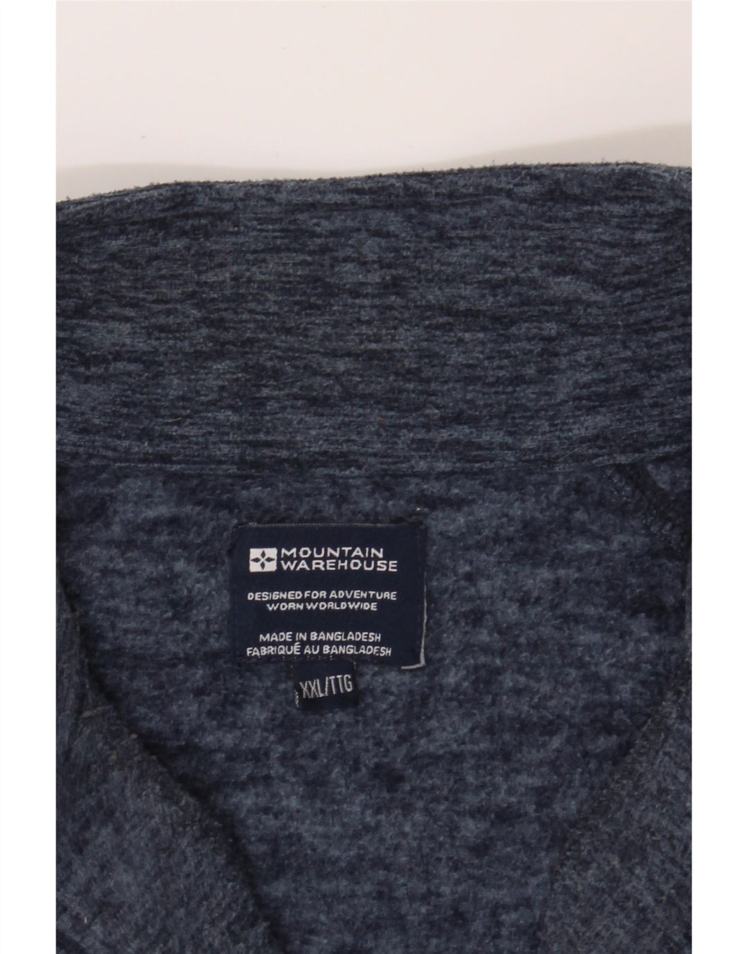 MOUNTAIN WAREHOUSE Mens Zip Neck Fleece Jumper 2XL Navy Blue Polyester Vintage Mountain Warehouse and Second-Hand Mountain Warehouse from Messina Hembry 