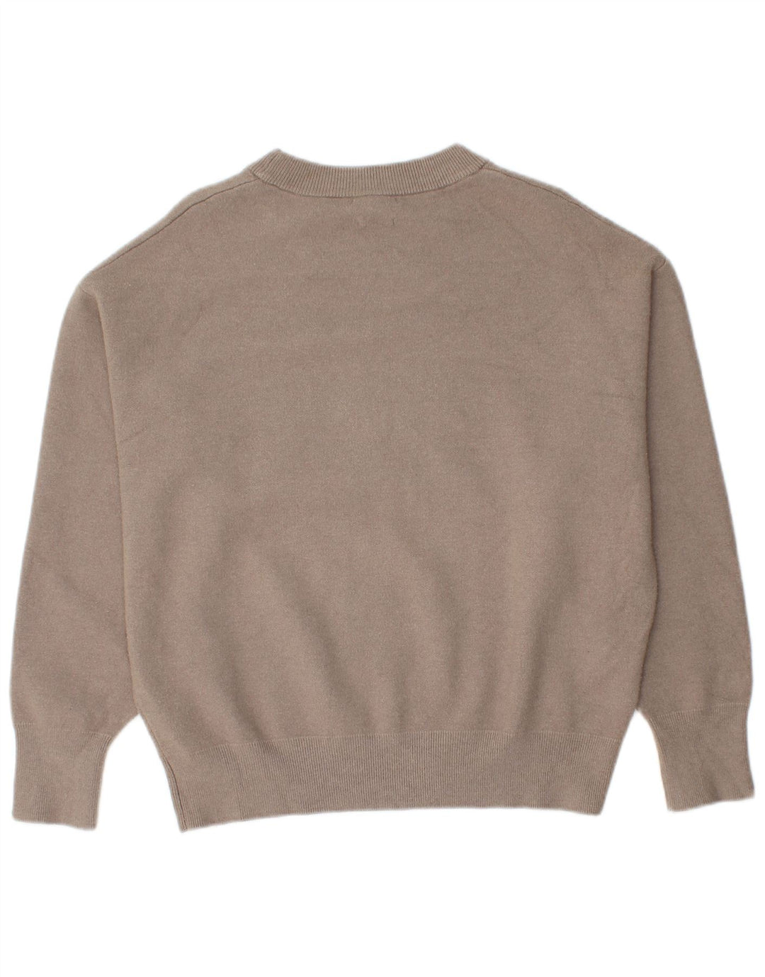 Damski sweter Massimo Dutti z graficznym wycięciem pod szyją, UK 14, średni beż