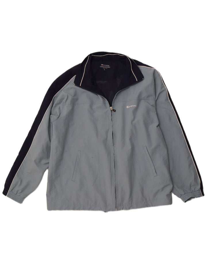 Męska kurtka dresowa CHAMPION XL, niebieski, poliester z blokami kolorów