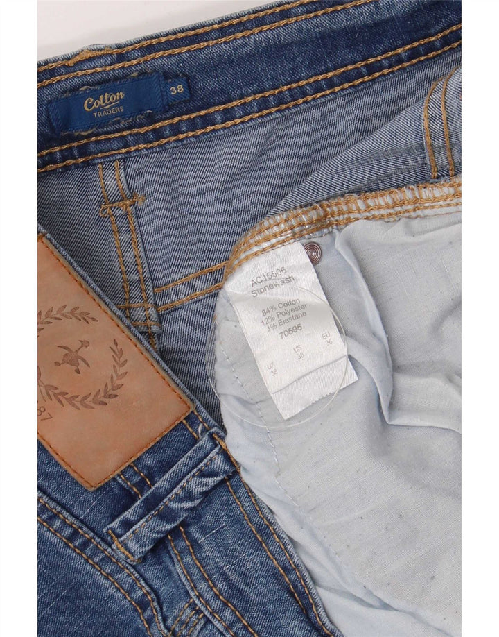 Męskie jeansy slim fit Cotton Traders W38 L27 Niebieskie