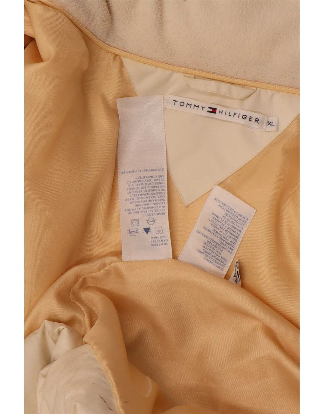 Damski ocieplany płaszcz Tommy Hilfiger UK 18 XL, biały poliester