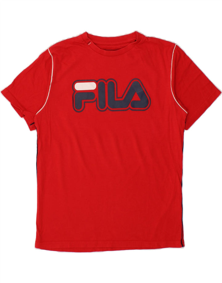 FILA Mens Graphic T-Shirt Top Medium Red Cotton Vintage Fila and Second-Hand Fila from Messina Hembry 