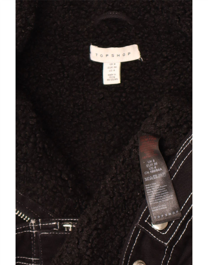 Damska kurtka Oversize Sherpa Topshop UK 8, mała, czarna, bawełniana