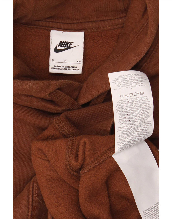 Męski sweter z kapturem Nike, mały, brązowy, bawełniany