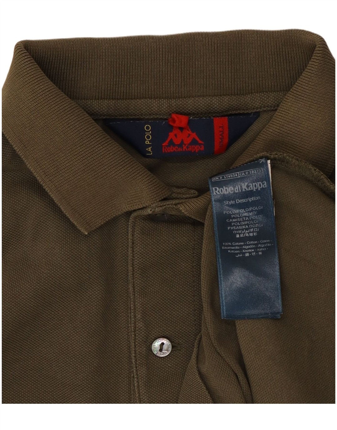 Męska koszulka polo Kappa, mała, bawełniana w kolorze khaki