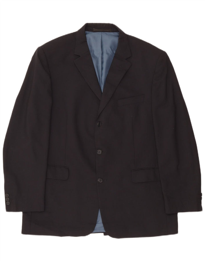 Marks & Spencer Męska marynarka zapinana na 3 guziki, UK 44 XL, granatowa, poliester