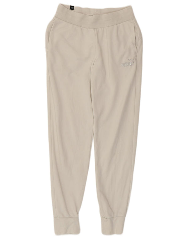 Damskie spodnie dresowe PUMA Joggers UK 6 XS Biała bawełna