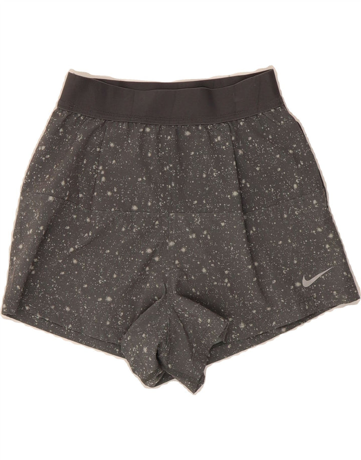 NIKE Womens Dri Fit Sport Shorts UK 10 Small  Grey Spotted Polyester Vintage Nike and Second-Hand Nike from Messina Hembry 