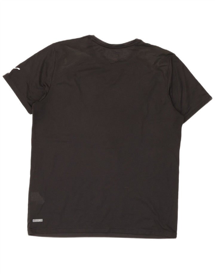 Męski T-shirt z grafiką Puma, duży, czarny poliester z blokami kolorów
