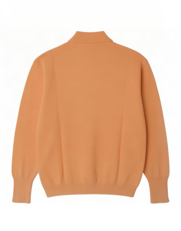 Sweter damski w stylu vintage z golfem IT 44 Średnia pomarańczowa wełna