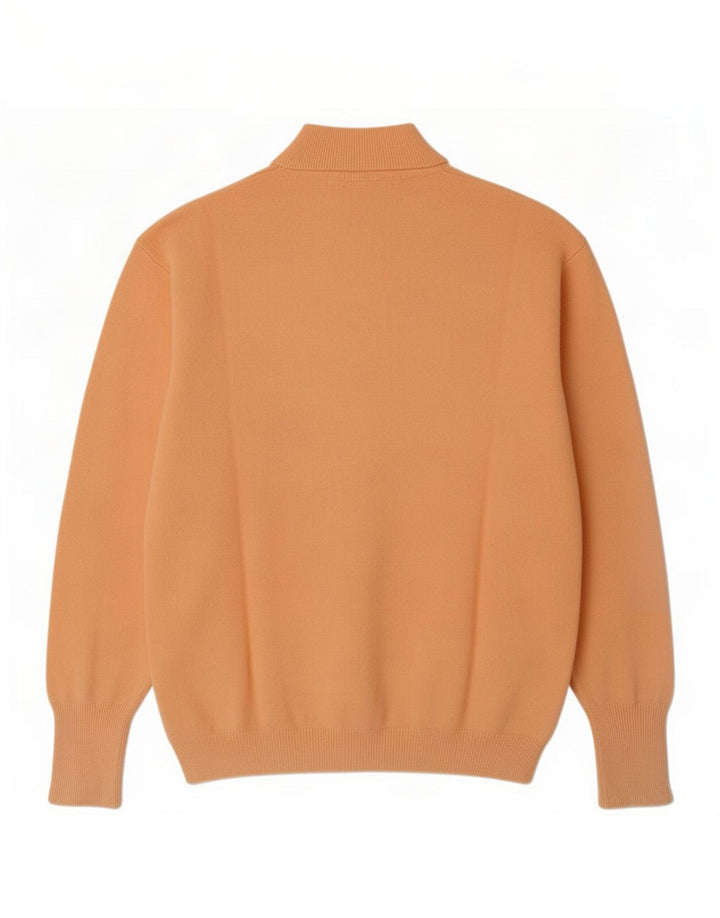 Sweter damski w stylu vintage z golfem IT 44 Średnia pomarańczowa wełna
