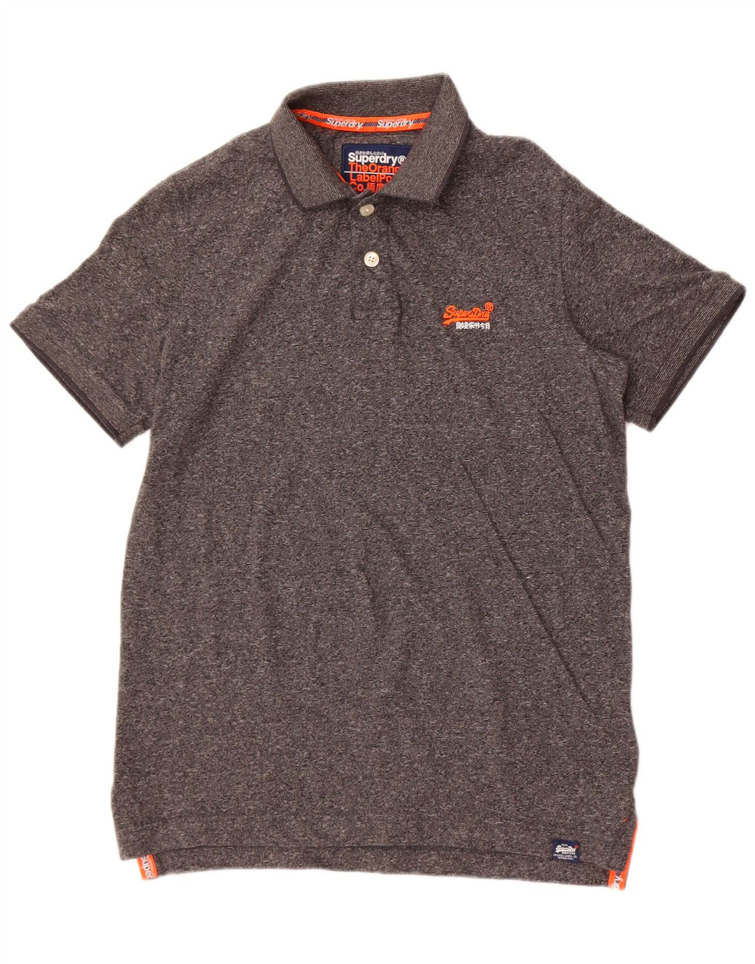 Męska koszulka polo Superdry, mała, szara, bawełniana w plamki