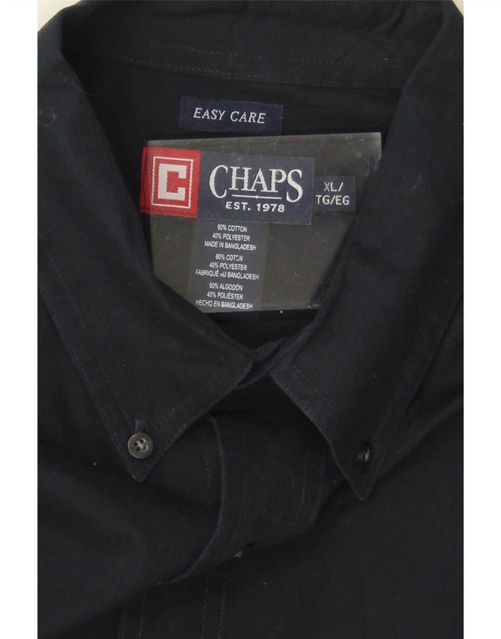 CHAPS Mens Big & Tall Shirt XL Navy Blue Cotton Vintage Chaps and Second-Hand Chaps from Messina Hembry 