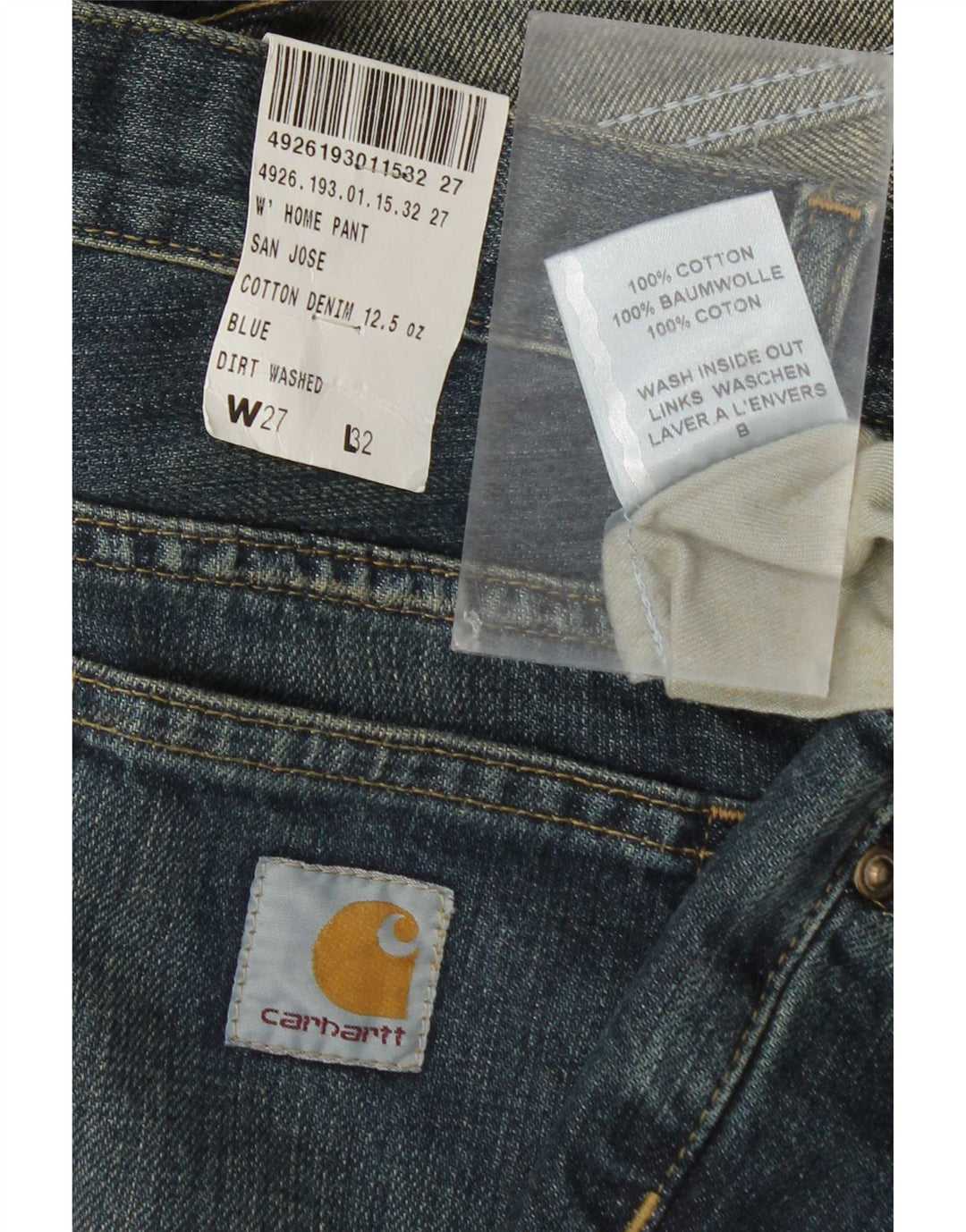 Damskie jeansy Carhartt Bootcut W27 L32 Niebieskie bawełniane
