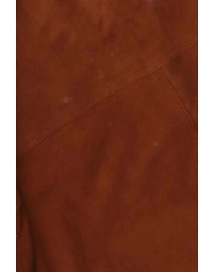 Vintage męska zamszowa kurtka bomber UK 42 XL brązowa skóra