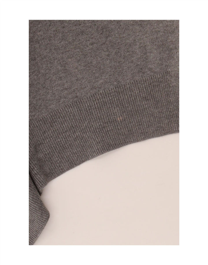 POLO RALPH LAUREN Męski sweter z dekoltem w kształcie litery V, średnioszary, bawełniany