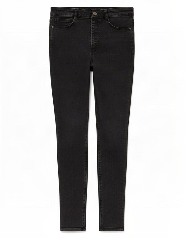 Zara Womens High Rise Skinny Jeans EU 40 Medium W30 L26 Black Cotton