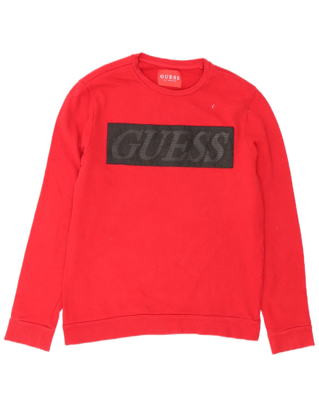 Męska bluza Guess z grafiką, średnio czerwona, bawełniana