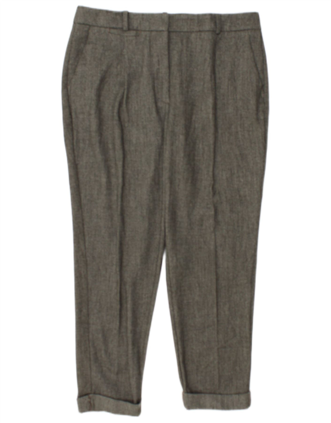 Damskie spodnie garniturowe Zara, średnie W28 L24, khaki, poliester