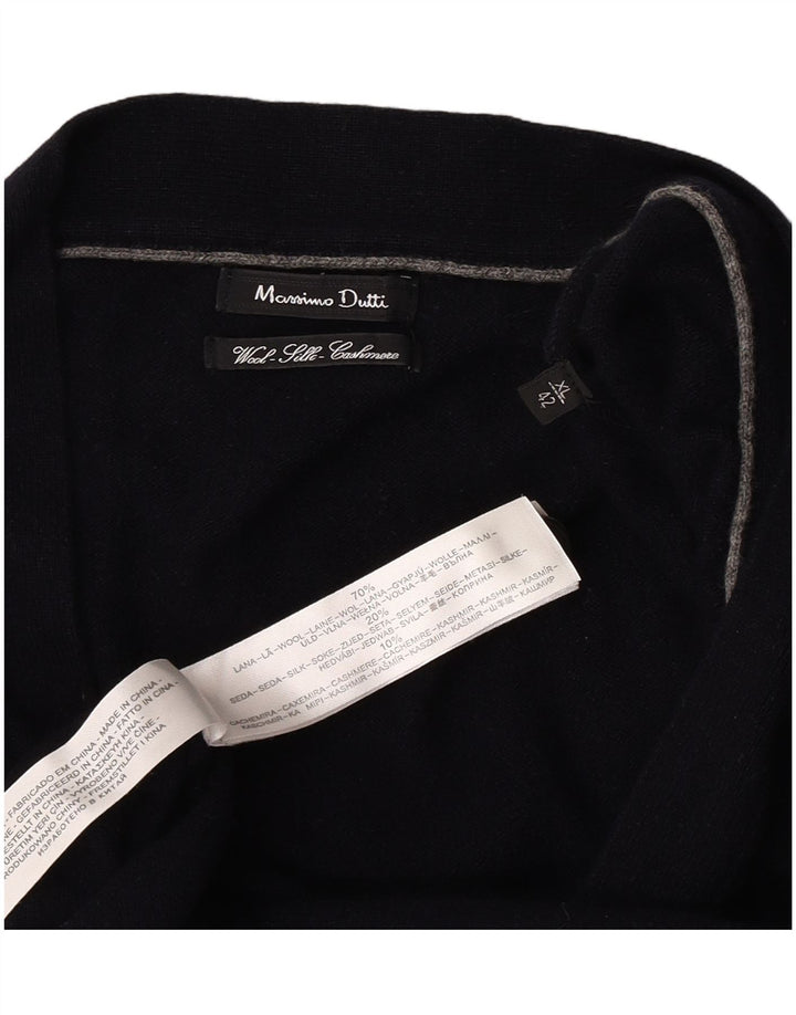 Męski sweter rozpinany Massimo Dutti XL granatowo-wełniany
