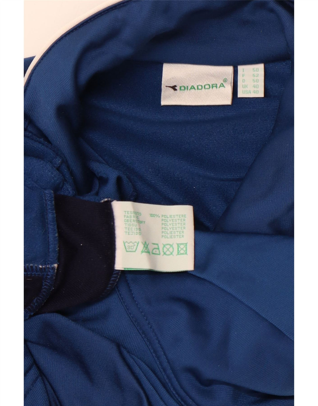 DIADORA Męska kurtka dresowa UK 40, duży niebieski poliester z blokami kolorów