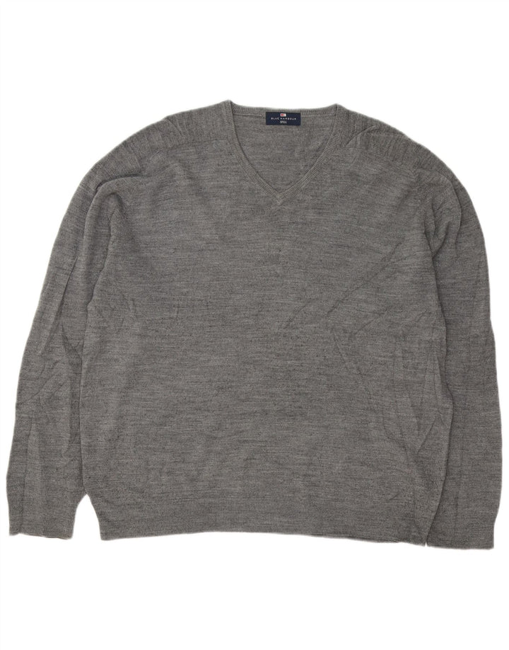 Męski sweter Marks & Spencer Blue Harbor z dekoltem w kształcie litery V, XL, szary, nakrapiany