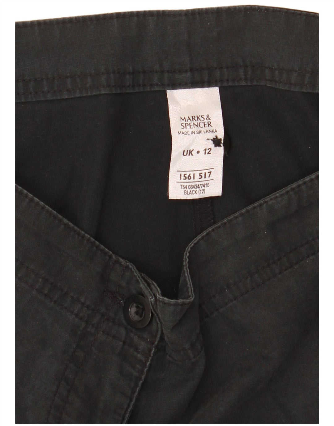 Marks & Spencer Damskie spodenki Chino UK 12 Medium W32 Czarne bawełniane