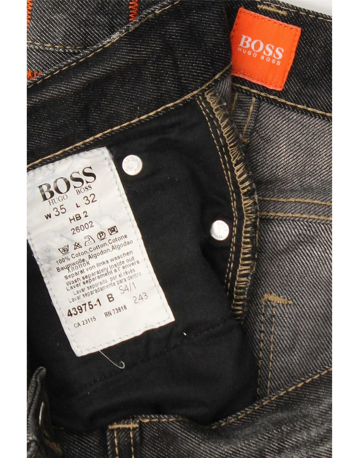 Męskie proste dżinsy Hugo Boss W35 L32 Szara bawełna