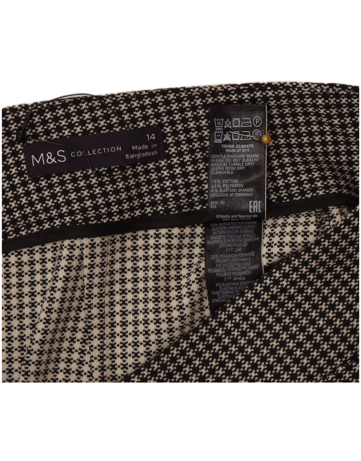 Marks & Spencer Damska spódnica mini UK 14 Medium W30 Czarna pepitka