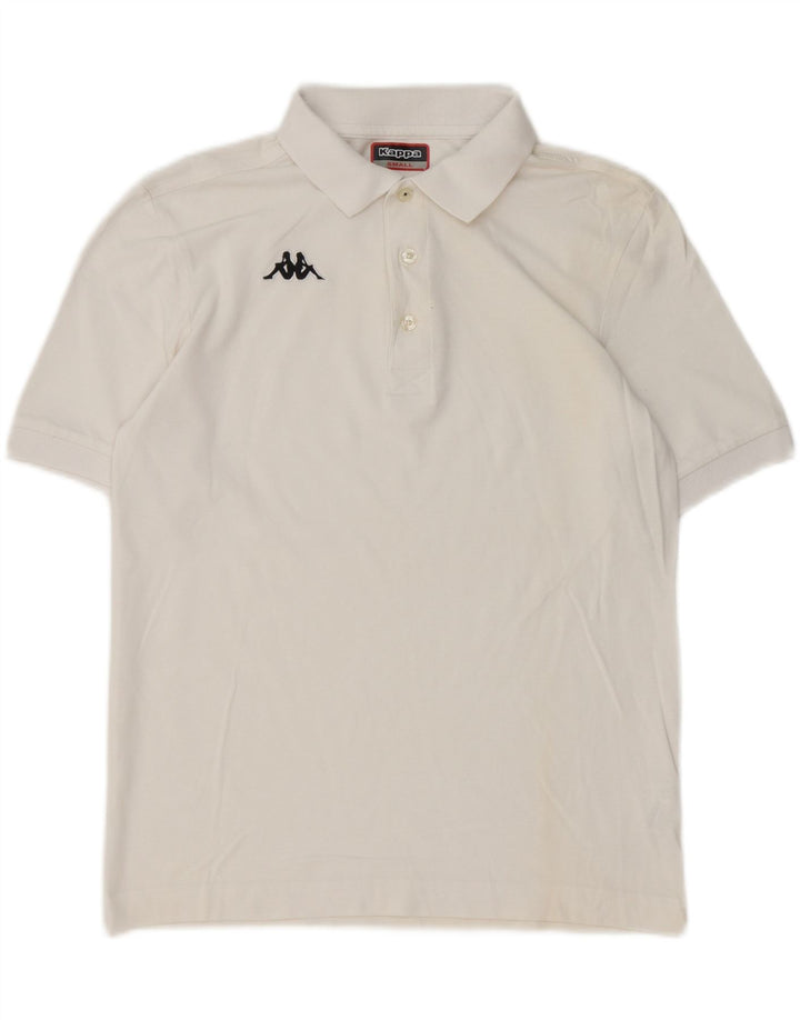 Męska koszulka polo Kappa, mała, biała, bawełniana