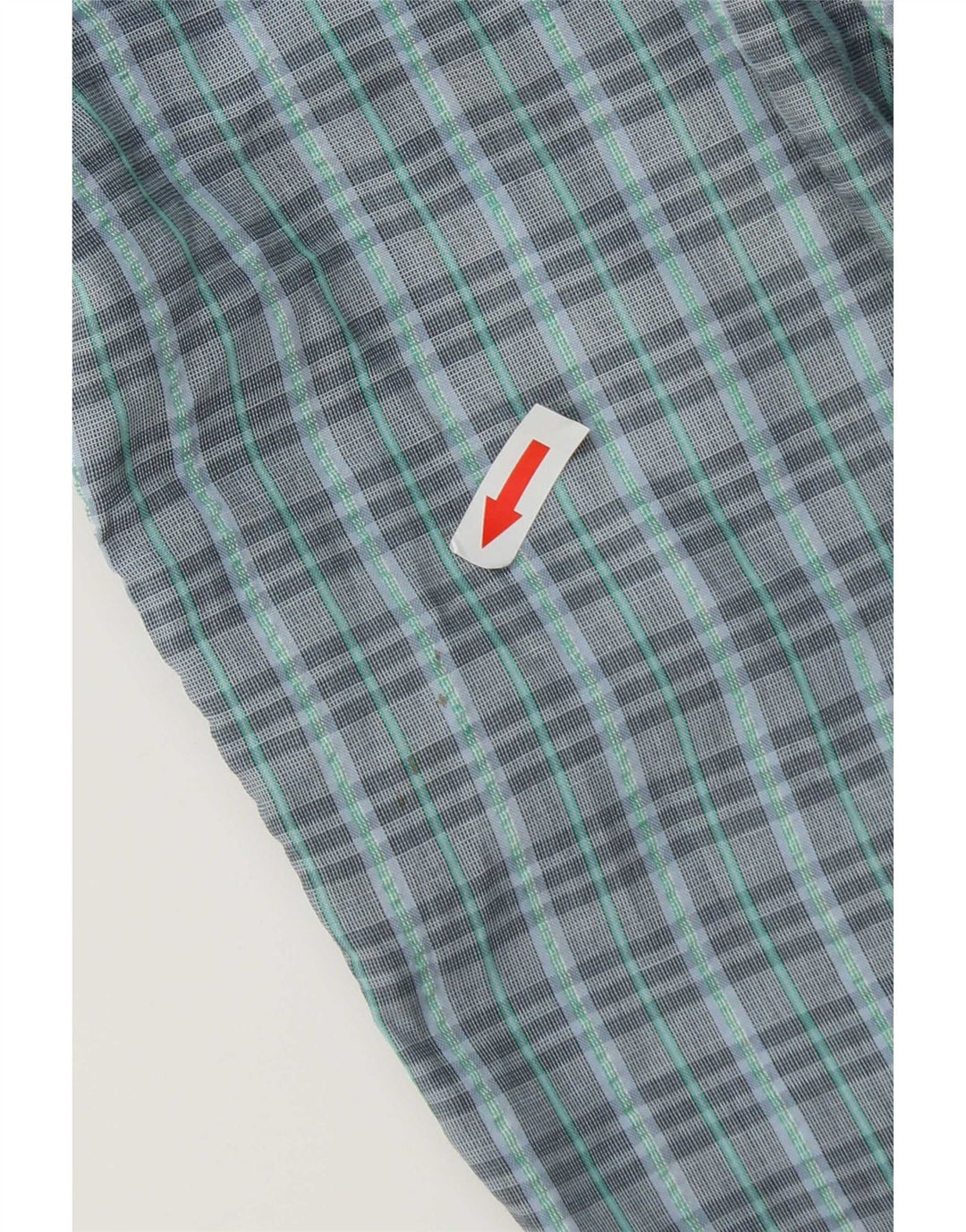 Męskie spodnie chino w stylu vintage W29 L31 z poliestru w niebieską kratkę