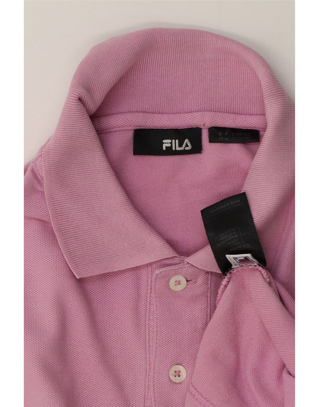 Męska koszulka polo Fila, mała, różowa, bawełniana