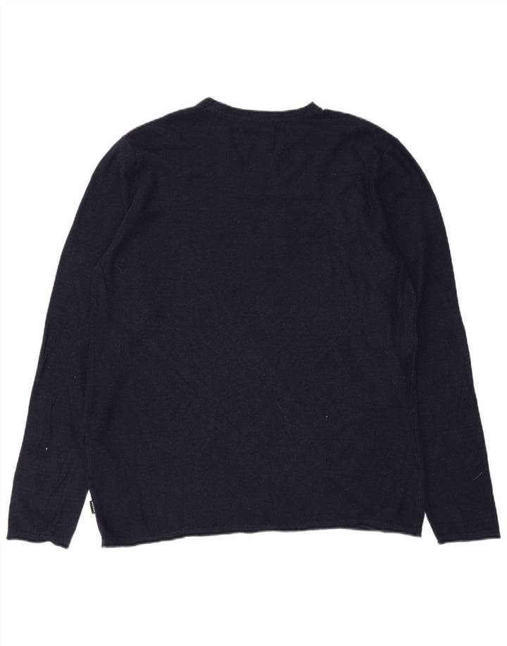 Męski top Jack & Jones z długim rękawem, duży, granatowy, bawełniany