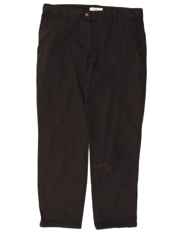 Marks & Spencer Damskie proste spodnie chino UK 14 duże W34 L27 czarne