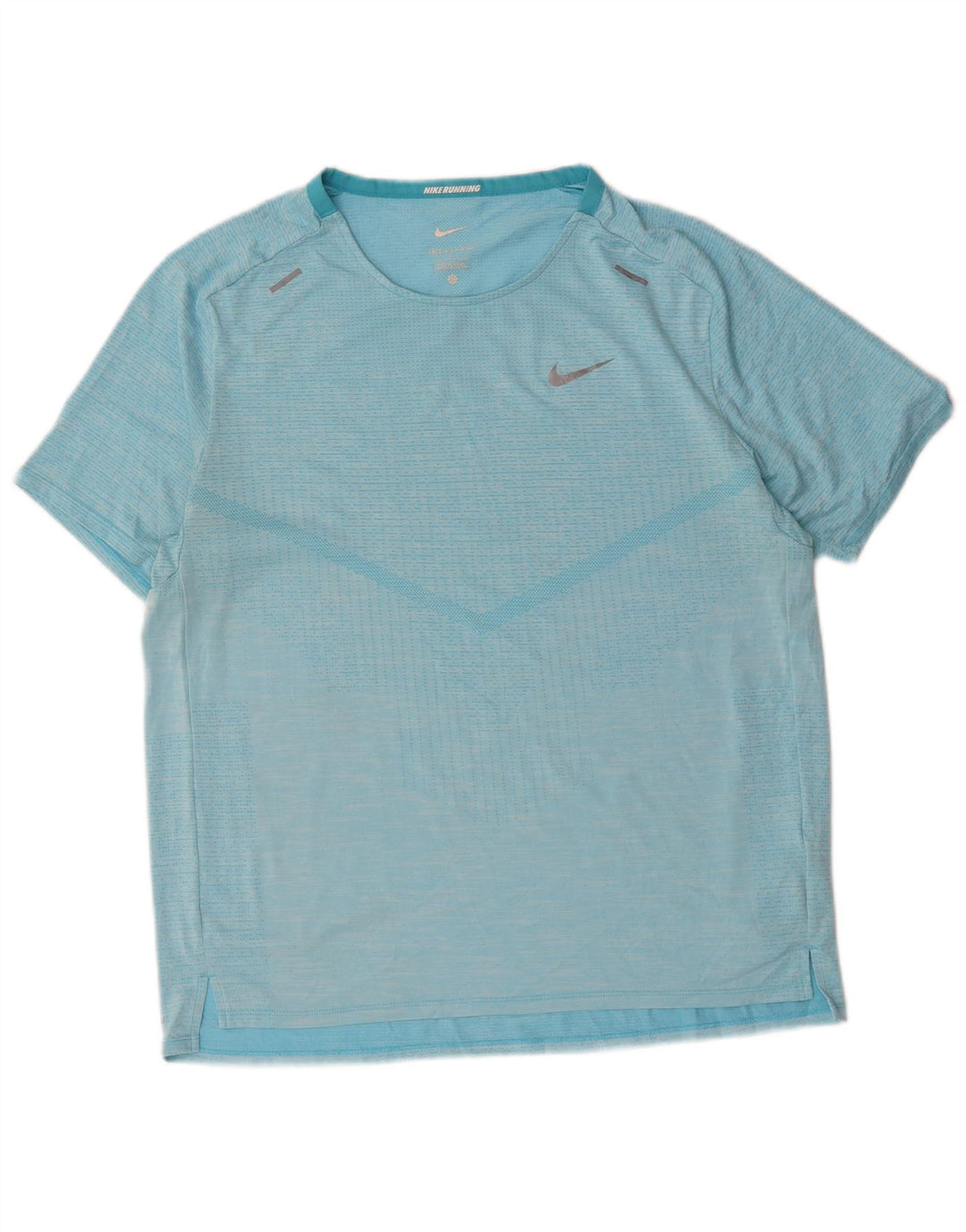 Męski T-shirt Nike Dri Fit, duży, niebieski, poliestrowy w prążki