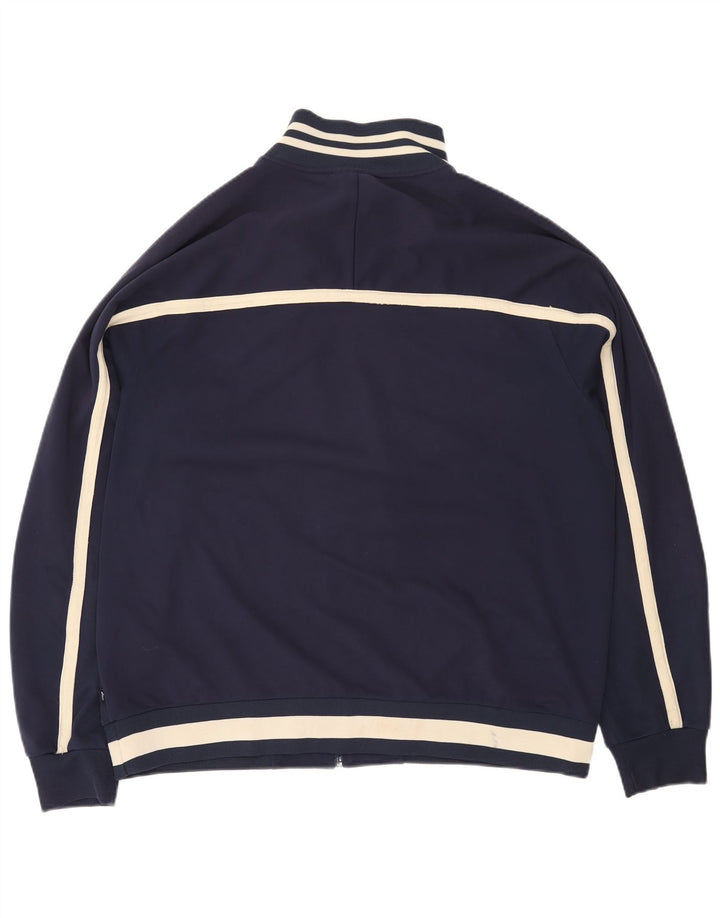 Męska kurtka dresowa ASICS XL, granatowa, poliester z blokami kolorów