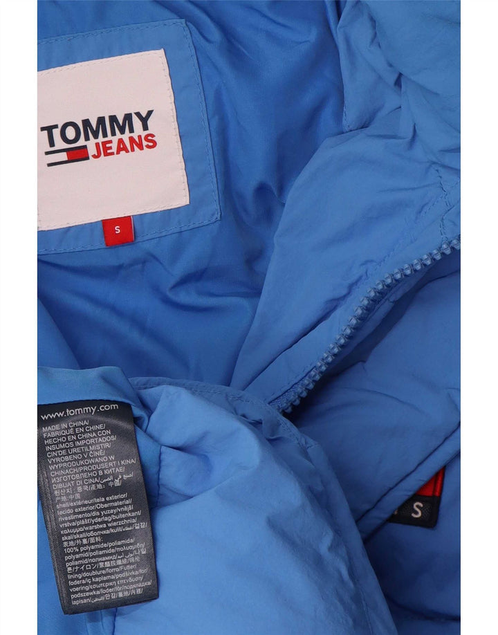 Męski ocieplany płaszcz z kapturem Tommy Hilfiger UK 36 Small Blue Poliamid
