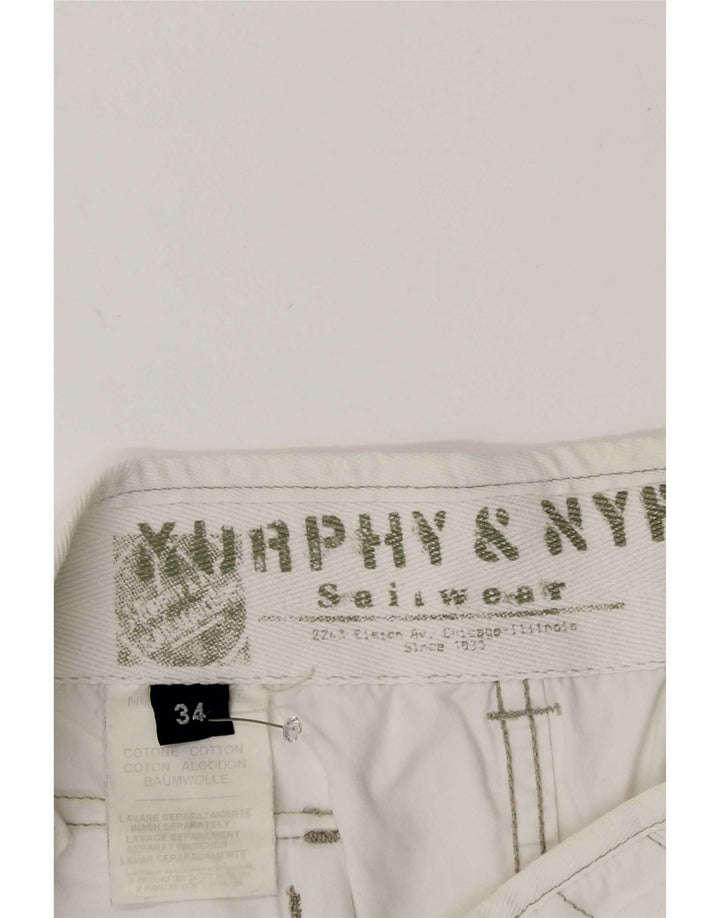 Męskie spodenki Chino Murphy & Nye, duże, W34, biała bawełna