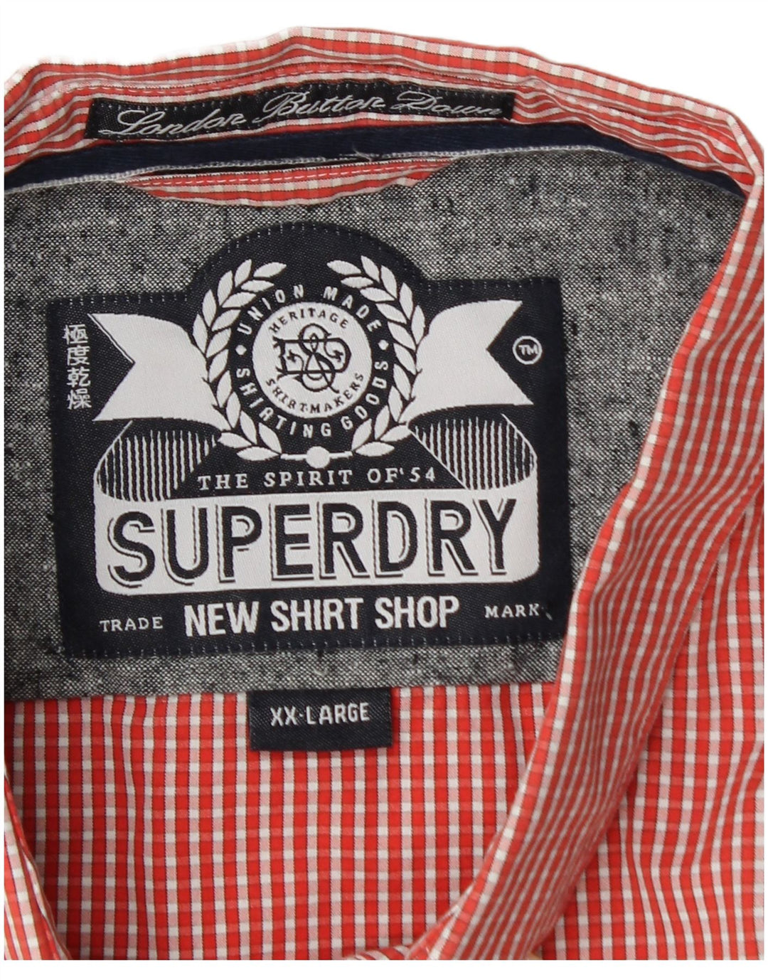 Męska koszula z krótkim rękawem Superdry 2XL, bawełniana czerwona kratka