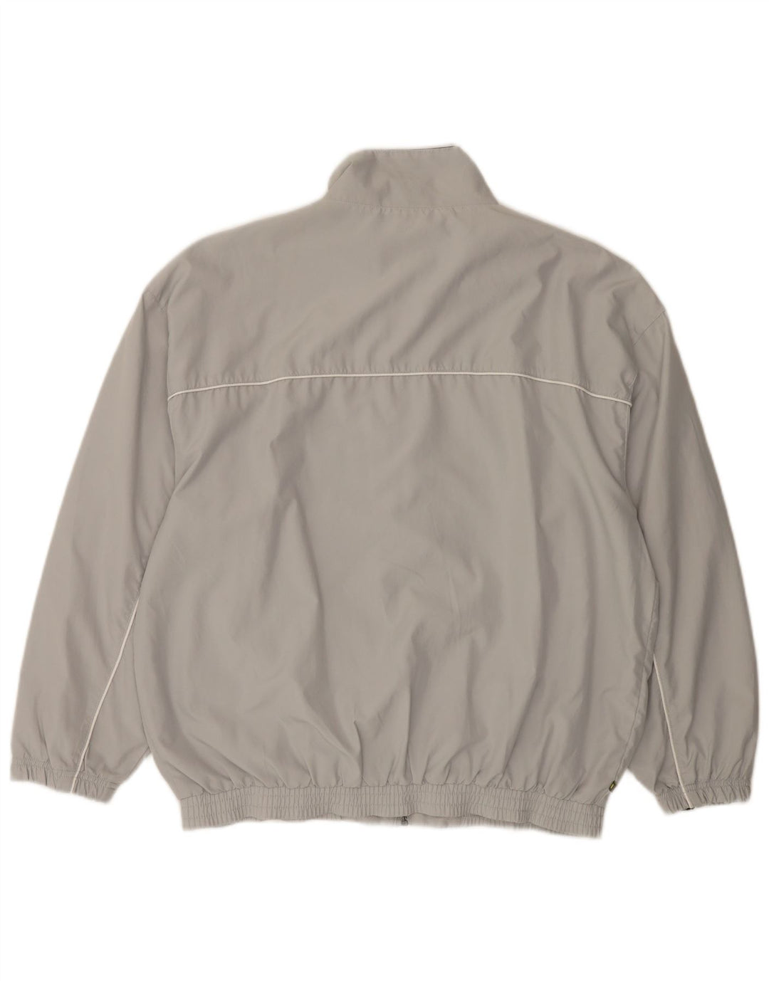 Męska kurtka dresowa Reebok o luźnym kroju, mała, szara, poliester z blokami kolorów