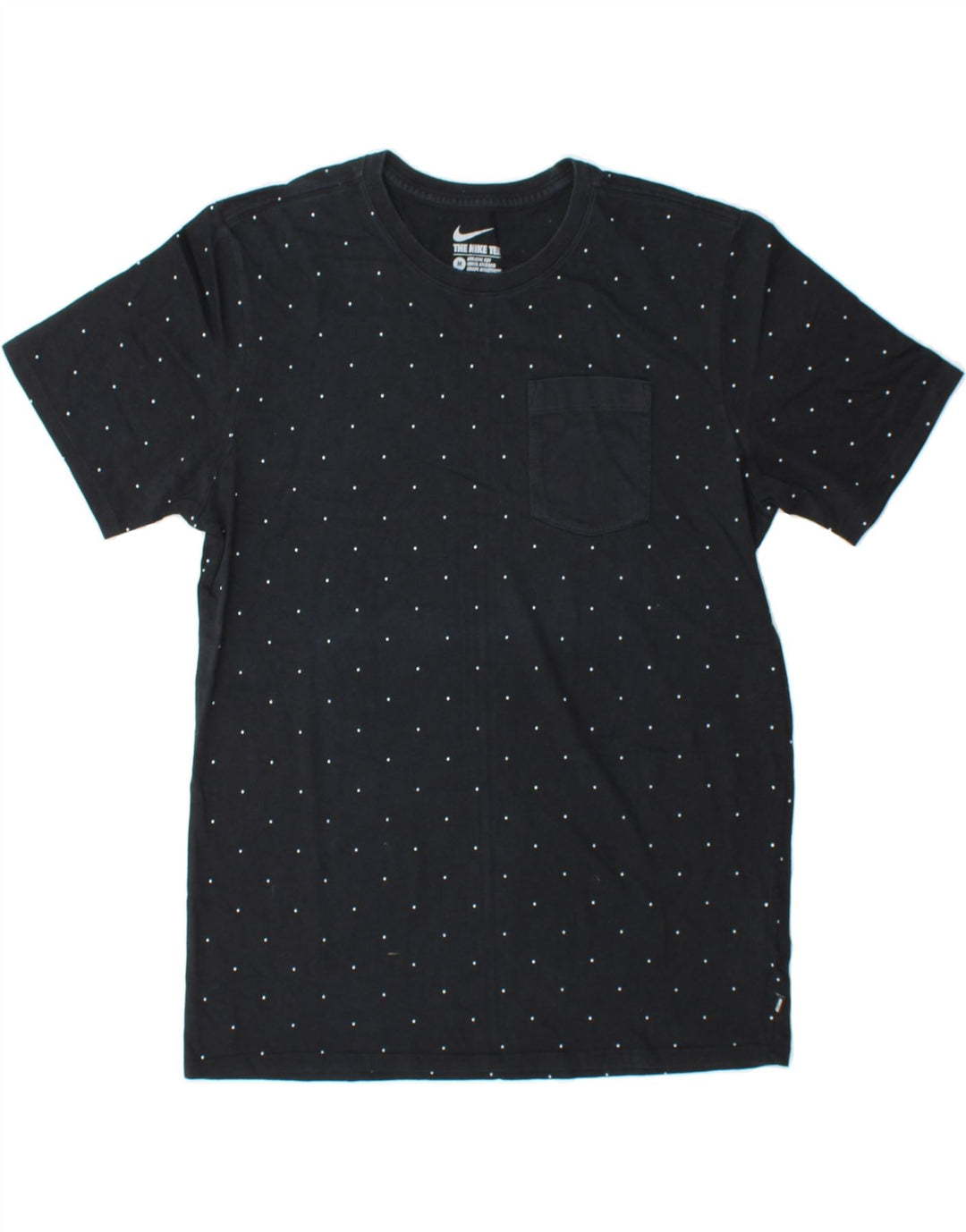NIKE Mens Athletic Cut T-Shirt Top Medium Black Spotted Cotton Vintage Nike and Second-Hand Nike from Messina Hembry 