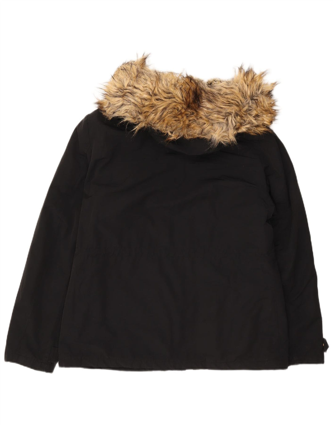 Damska kurtka Sherpa Parka z kapturem Topshop UK 16, duża, czarna, poliester