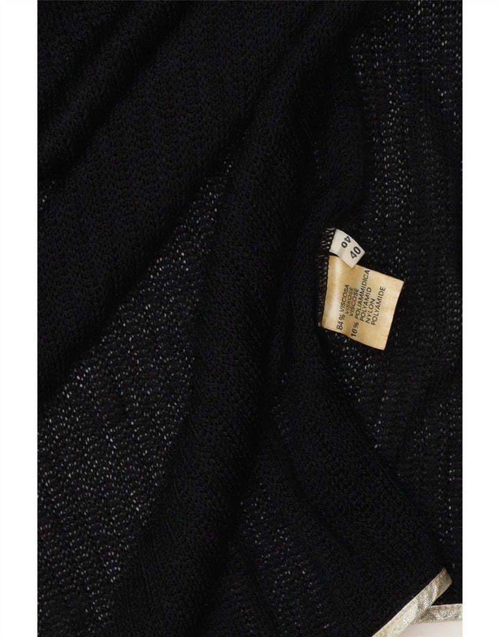 Vintage damski sweter rozpinany EU 40, średnia czarna wiskoza