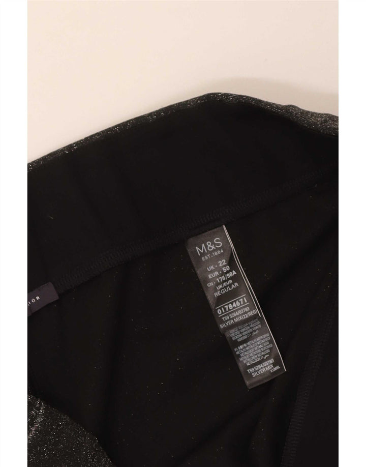 Legginsy damskie Marks & Spencer UK 22 3XL Szary, plamkowany poliester