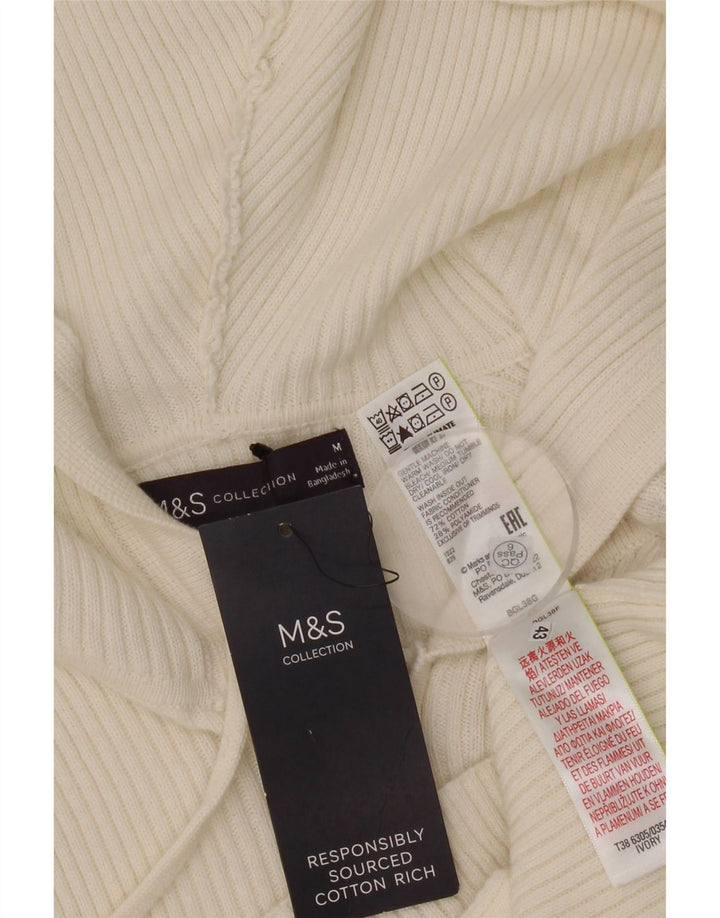 Marks & Spencer Damski sweter z kapturem, rozpinany, UK 12, średni złamanej bieli