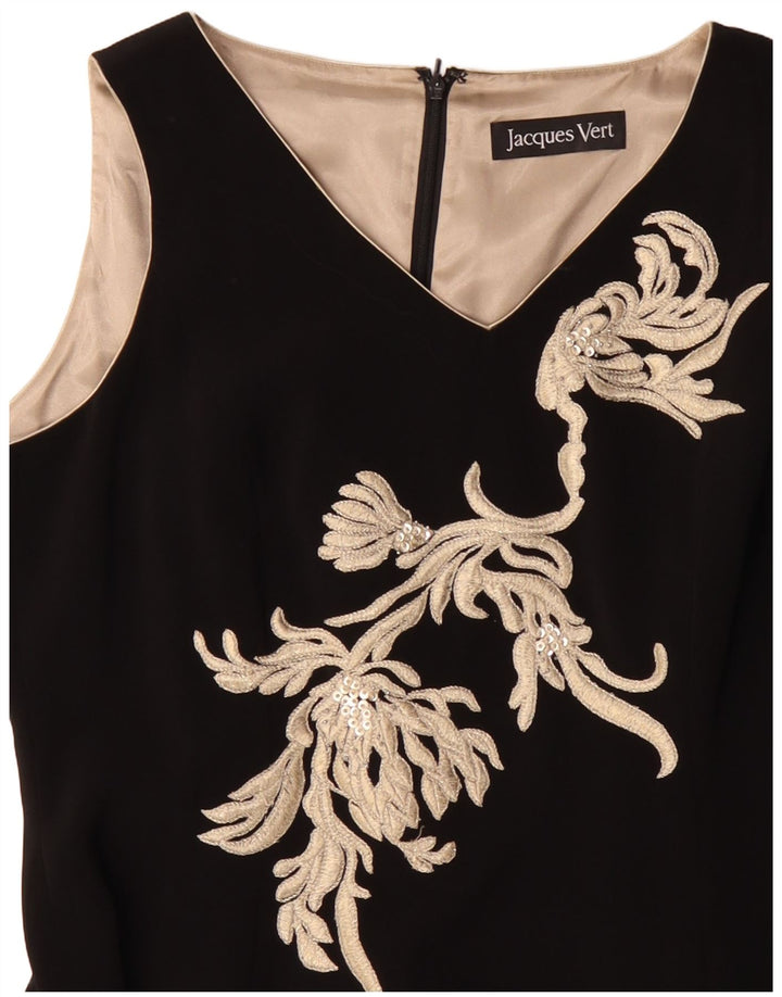 JACQUES VERT Damska sukienka maxi bez rękawów UK 14, duży, czarny poliester