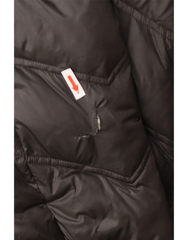 Damski ocieplany płaszcz z kapturem Michael Kors UK 10, mały, szary nylon